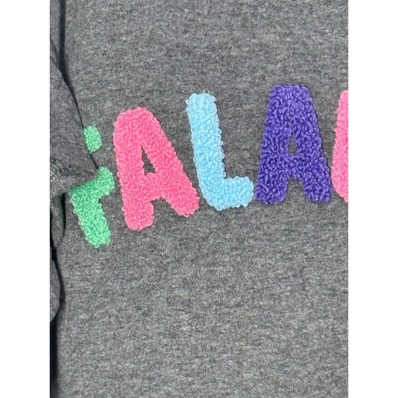 Jessica Simpson girls 4T Christmas sweatshirt ruffle sleeves FALALALA gray pink - Picture 4 of 5